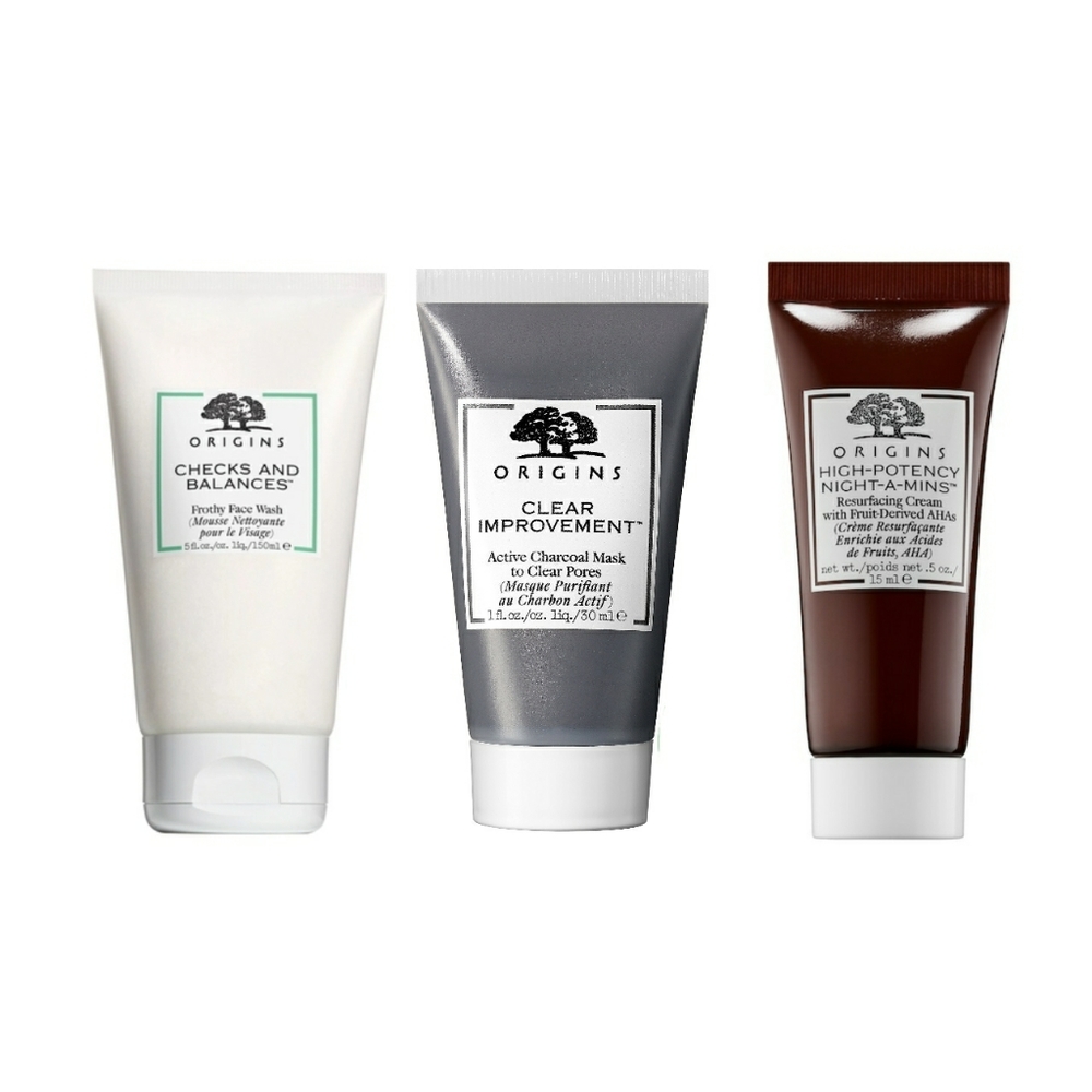 Origins • Skincare Travel Kit- Cleanser, Face Mask, Overnight Moisturizing Cream